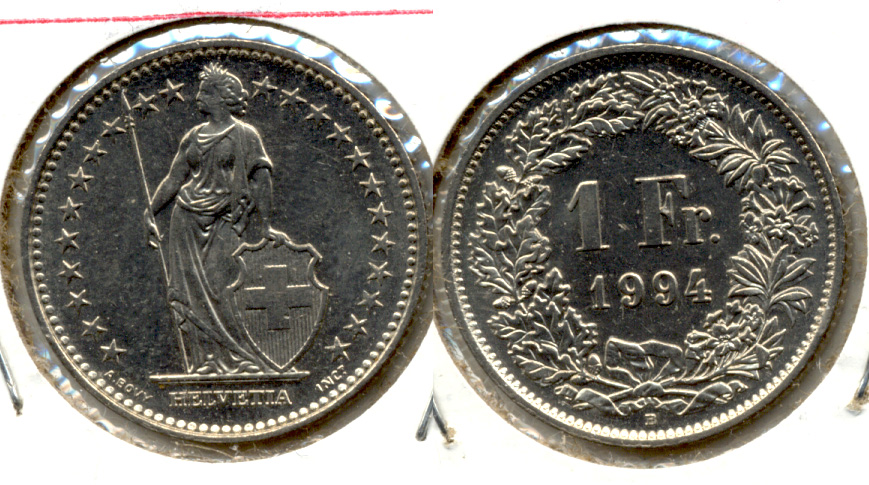 1994-B Switzerland 1 Franc MS