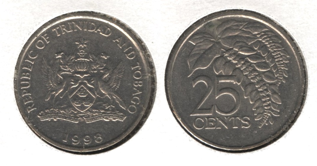 1998 Trinidad and Tobago 25 Cents EF-40