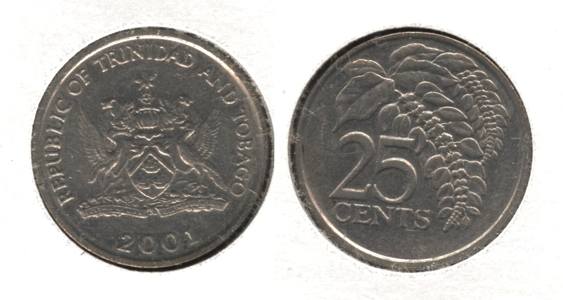 2001 Trinidad and Tobago 25 Cents EF-40