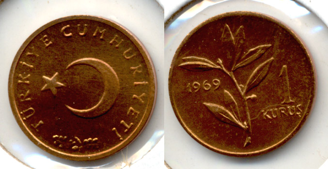 1969 Turkey 1 Kurus Uncirculated