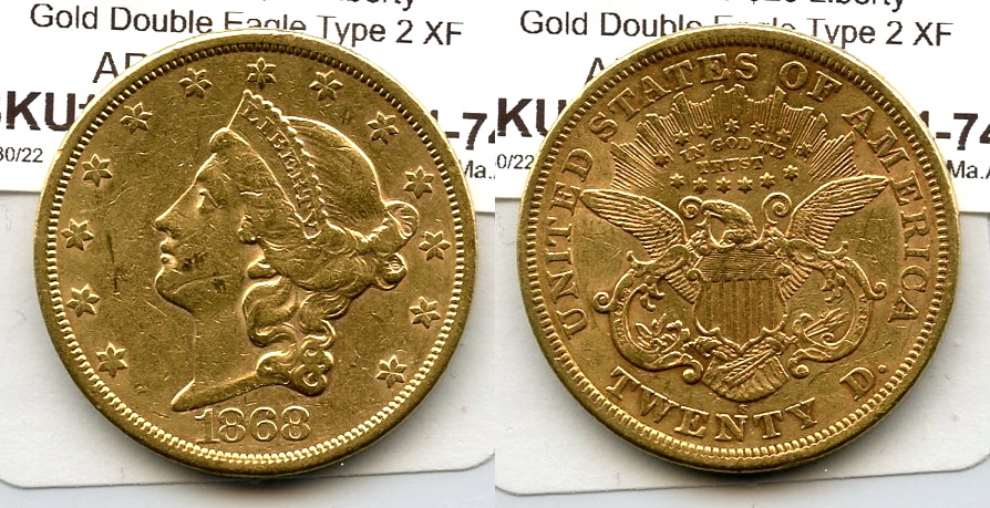 1868-S Liberty Head $20.00 Gold Double Eagle EF-40