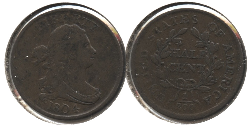 1804 Draped Bust Half Cent Fine-12