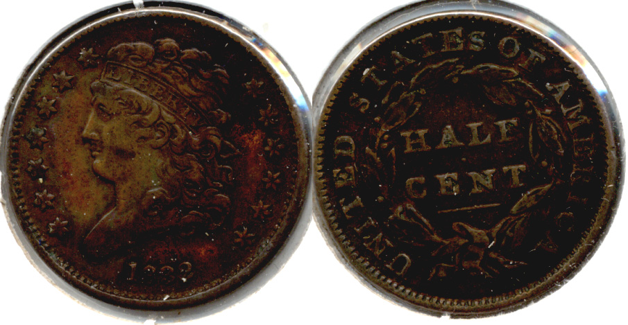 1832 Classic Head Half Cent EF-40