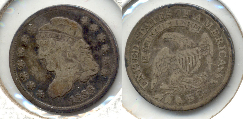 1836 Capped Bust Half Dime Fine-12