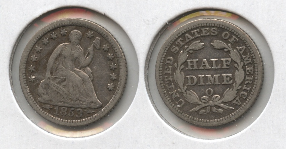 1853-O Seated Liberty Half Dime Fine-12