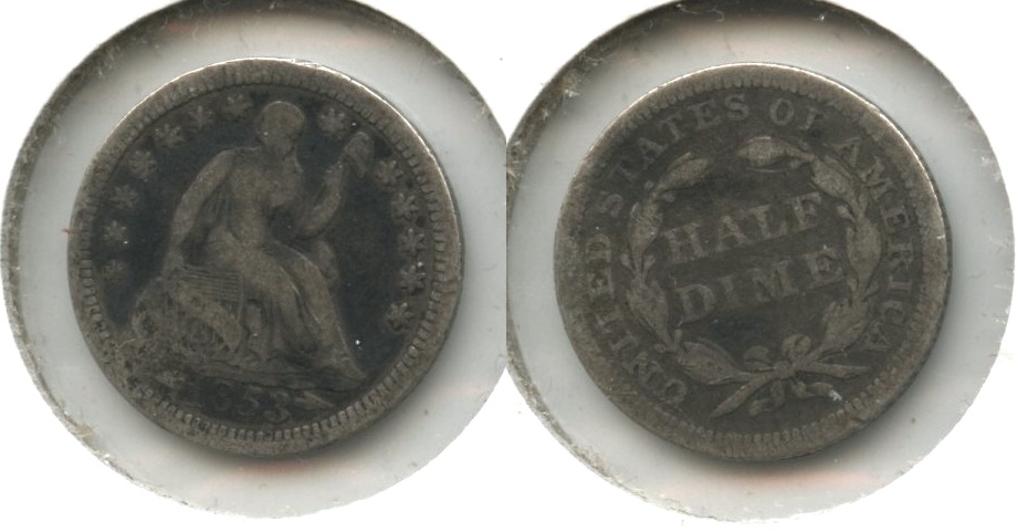 1853 Seated Liberty Half Dime VG-8 #g