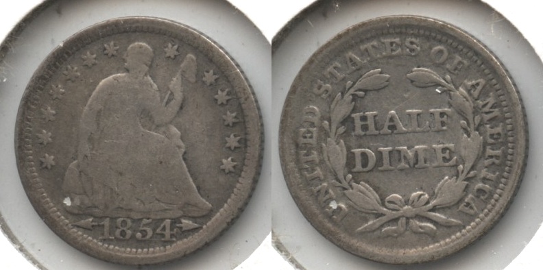 1854 Seated Liberty Half Dime Good-4 #f