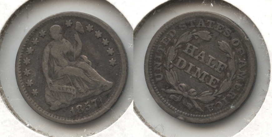 1857 Seated Liberty Half Dime Fine-12 #b
