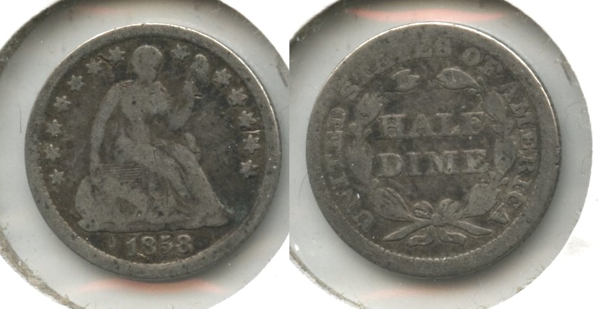 1858 Seated Liberty Half Dime Good-4 #e