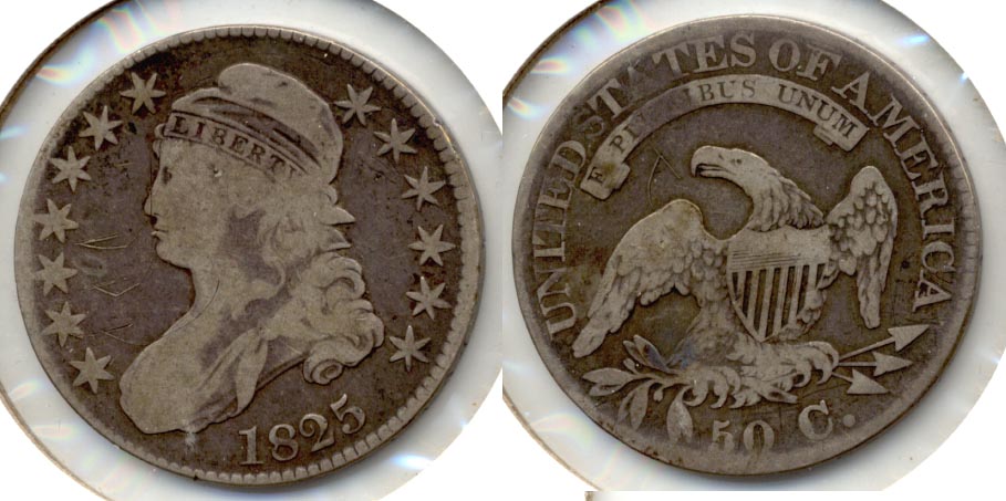 1825 Capped Bust Half Dollar VG-8