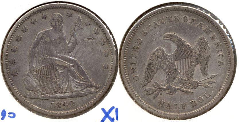 1840 Seated Liberty Half Dollar EF-40