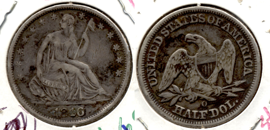 1846-O Seated Liberty Half Dollar VF-20 Bit Rough
