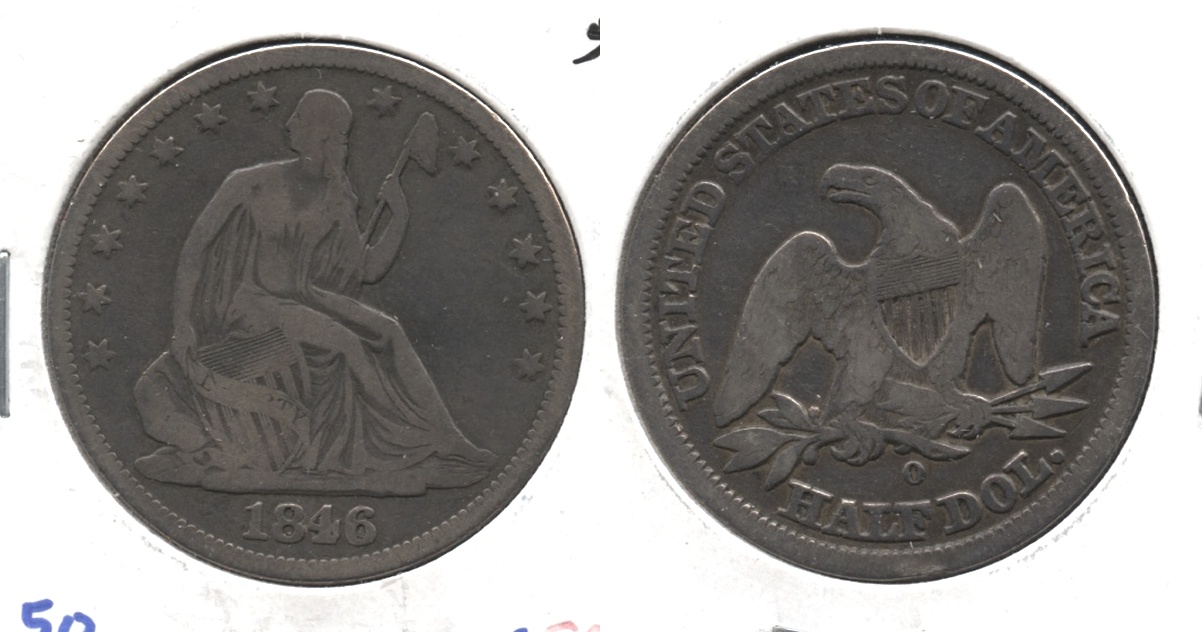 1846-O Seated Liberty Half Dollar VG-8