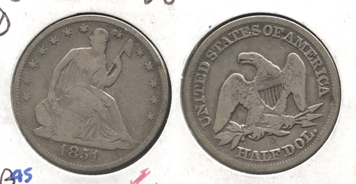 1851-O Seated Liberty Half Dollar VG-8 WB-101