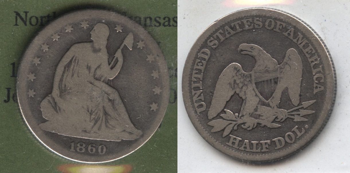 1860 Seated Liberty Half Dollar Good-4