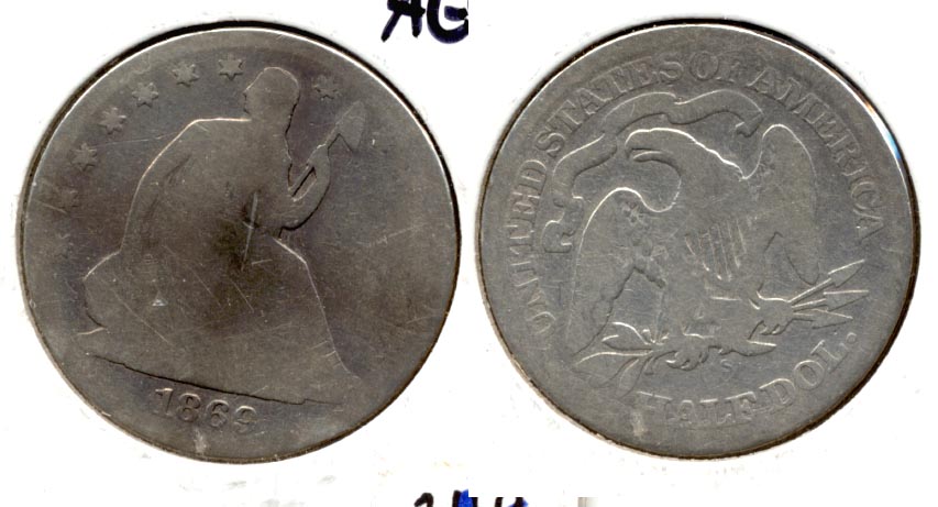 1869-S Seated Liberty Half Dollar AG-3