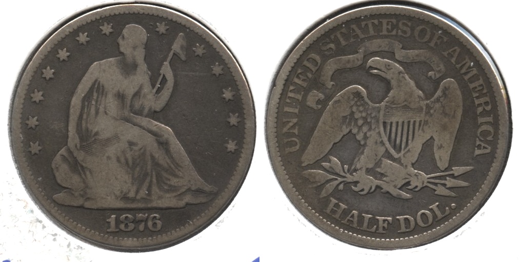 1876 Seated Liberty Half Dollar Good-4 #b
