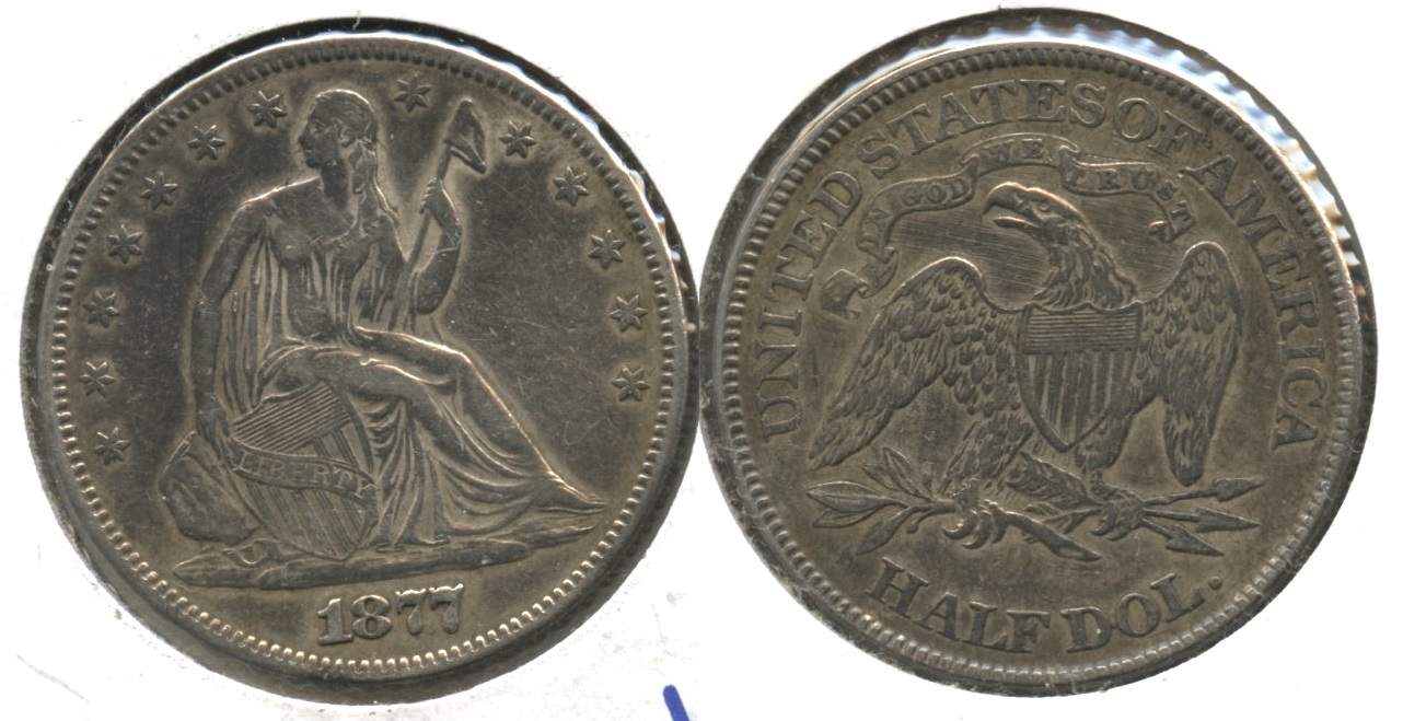 1877 Seated Liberty Half Dollar EF-40 #a Scratches