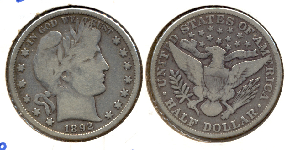 1892 Barber Half Dollar VG-8