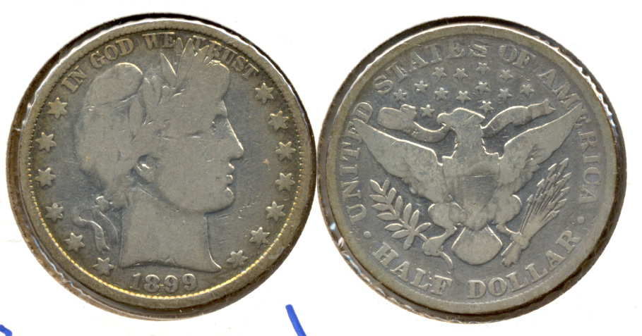 1899 Barber Half Dollar Good-4 a Cleaned