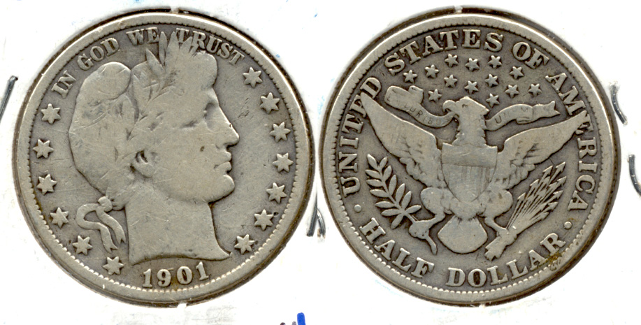 1901 Barber Half Dollar VG-8 Cleaned