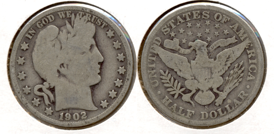 1902-S Barber Half Dollar Good-4 b