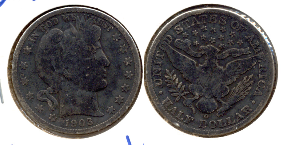 1903-O Barber Half Dollar VG-8 Rim Ding