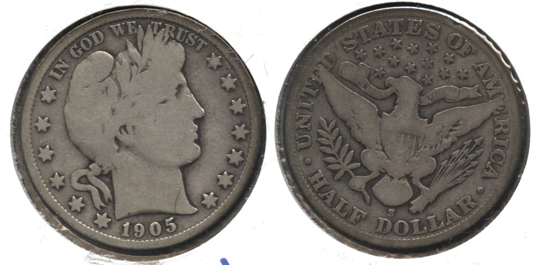 1905-S Barber Half Dollar Good-4 #e