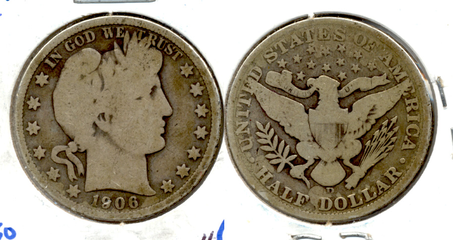 1906-D Barber Half Dollar Good-4 b