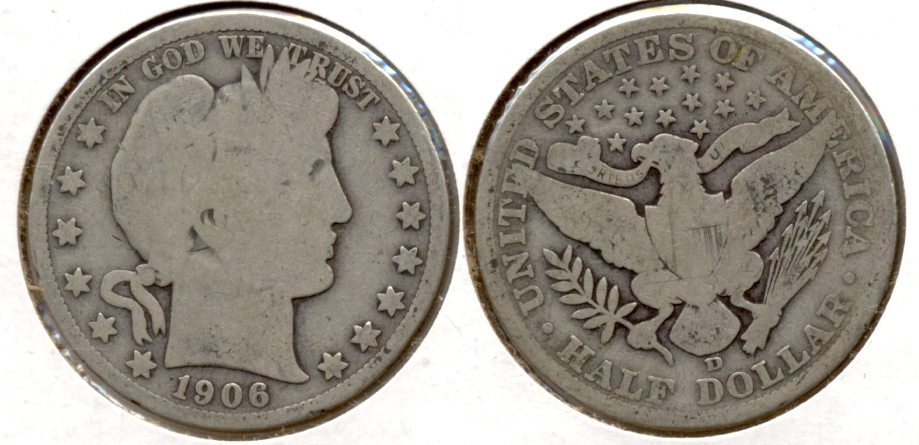 1906-D Barber Half Dollar Good-4 d