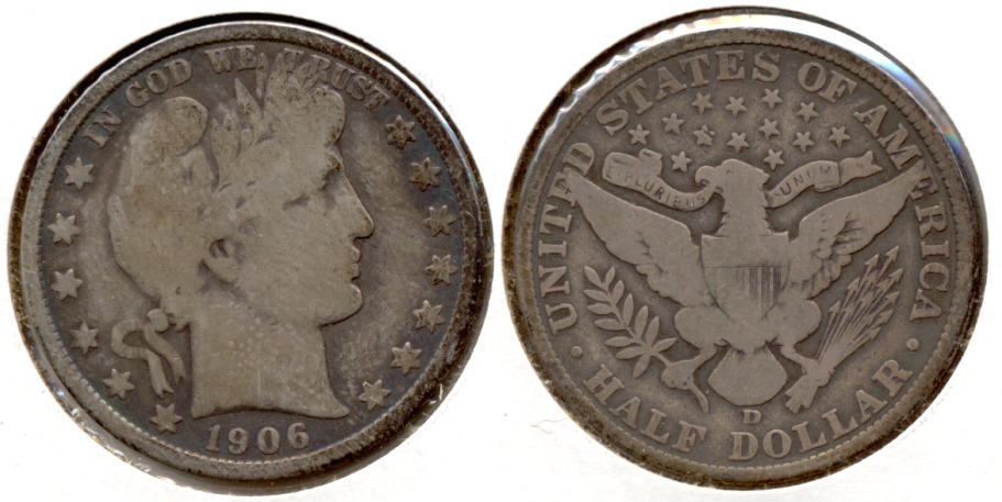 1906-D Barber Half Dollar Good-4 e
