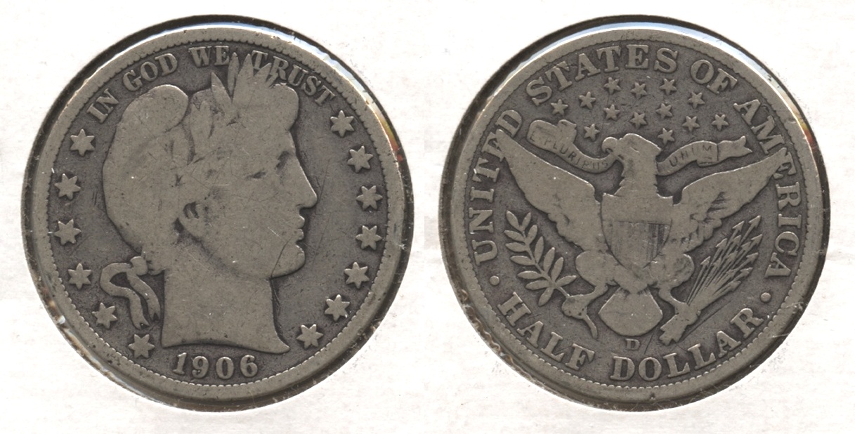 1906-D Barber Half Dollar Good-4 #t