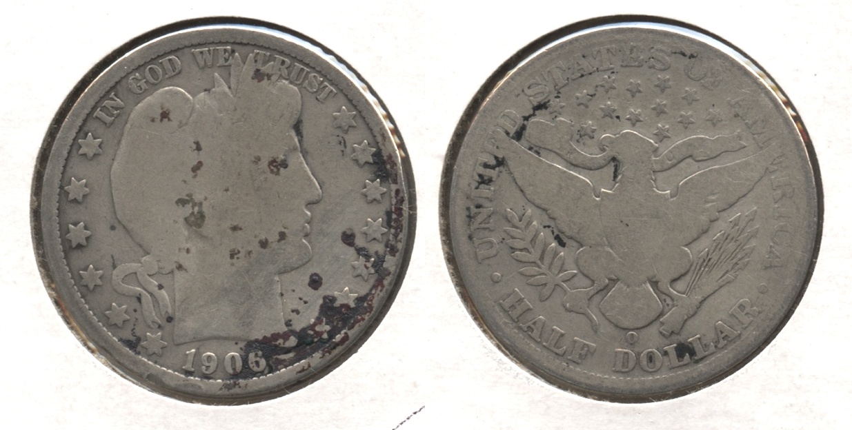 1906-O Barber Half Dollar Good-4 #m Cleaned