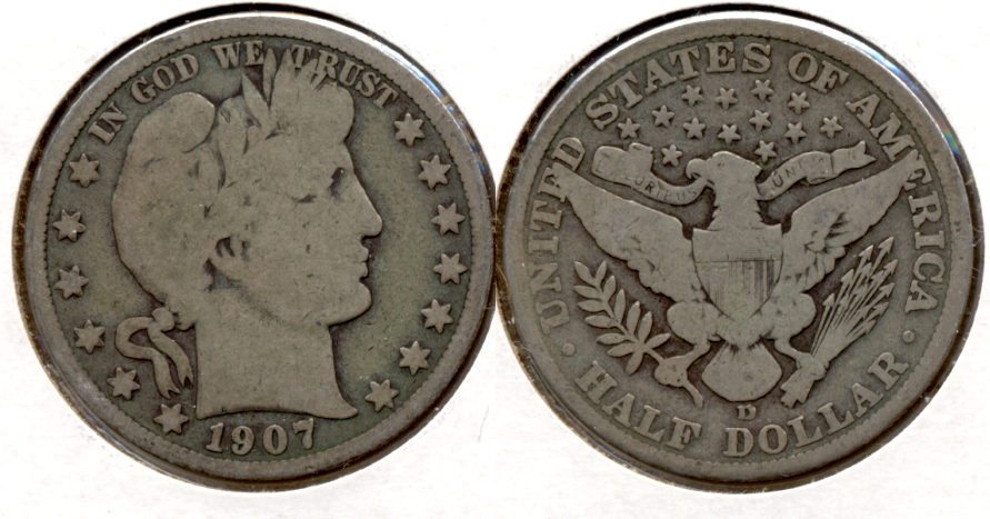 1907-D Barber Half Dollar Good-4 h
