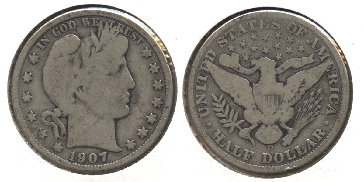 1907-D Barber Half Dollar Good-6 #b