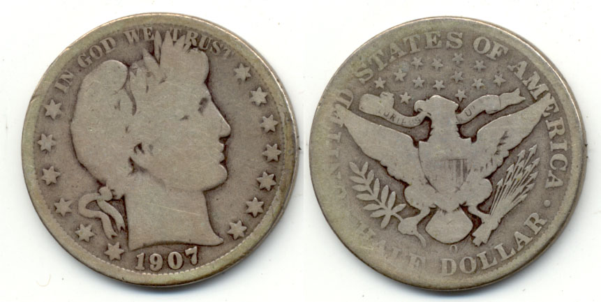 1907-O Barber Half Dollar Good-4