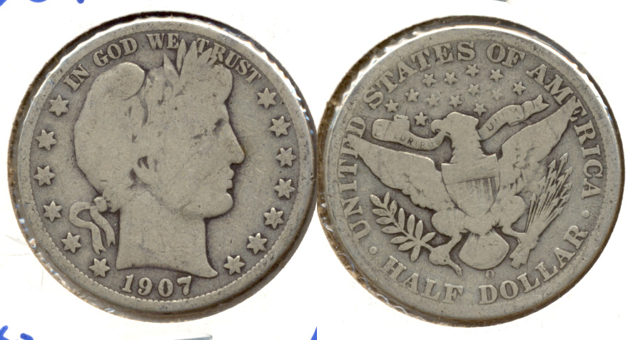 1907-O Barber Half Dollar Good-4 a