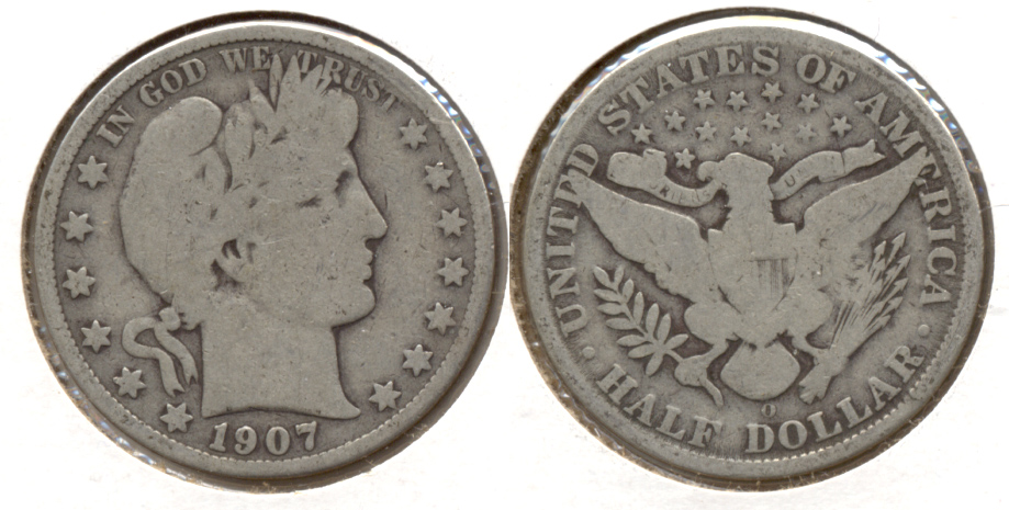 1907-O Barber Half Dollar Good-4 e