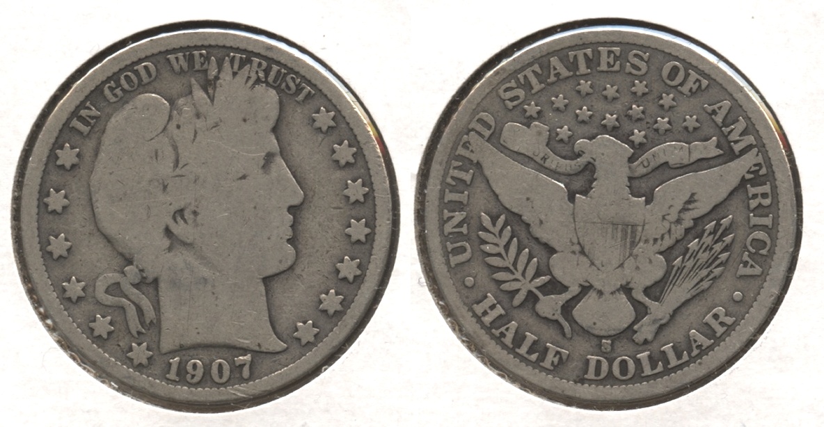 1907-S Barber Half Dollar Good-4 #j