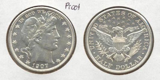 1907 Barber Half Dollar AU-55