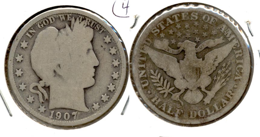 1907 Barber Half Dollar Good-4