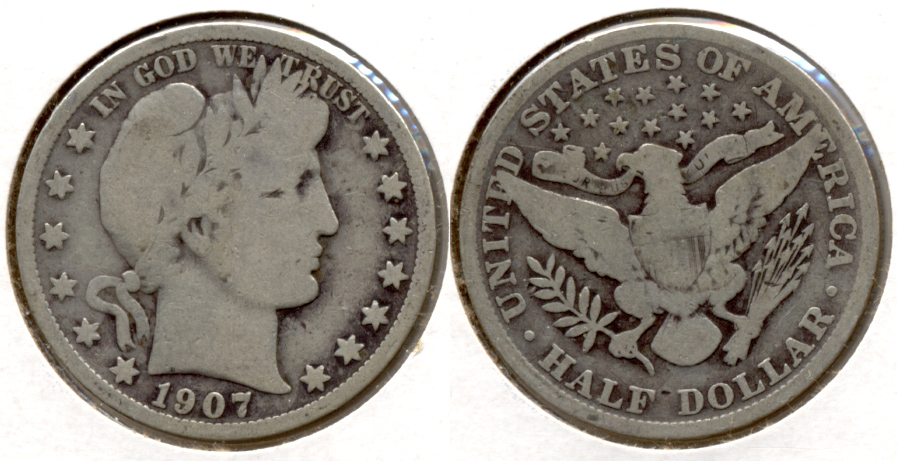 1907 Barber Half Dollar Good-4 g