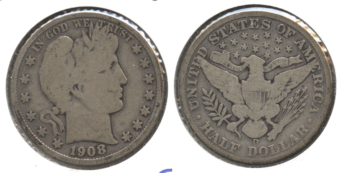 1908-D Barber Half Dollar Good-4 #m