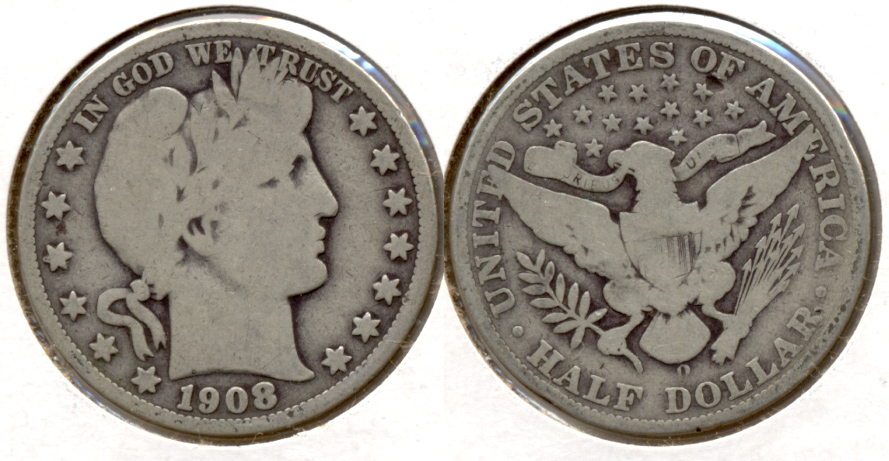 1908-O Barber Half Dollar Good-4 i