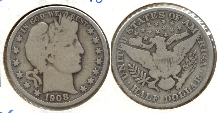 1908-O Barber Half Dollar VG-8