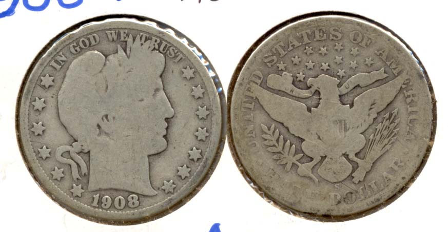 1908-S Barber Half Dollar AG-3 a