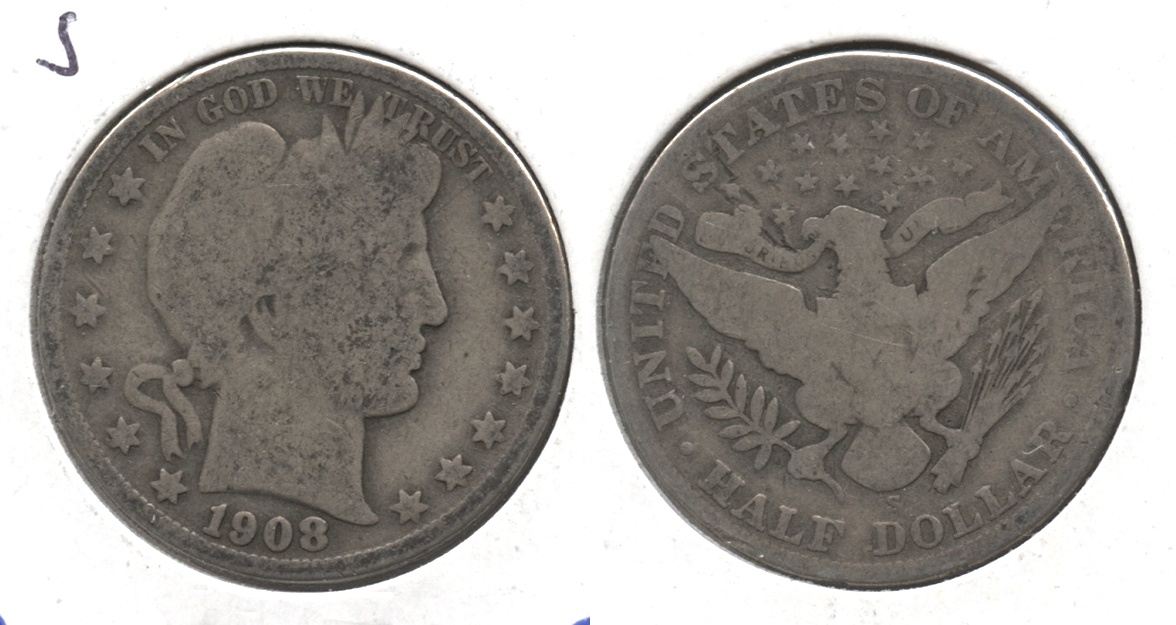 1908-S Barber Half Dollar Good-4 #m
