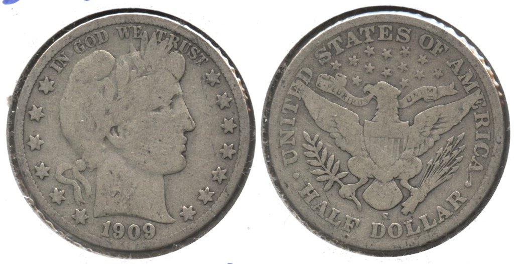 1909-S Barber Half Dollar Good-6
