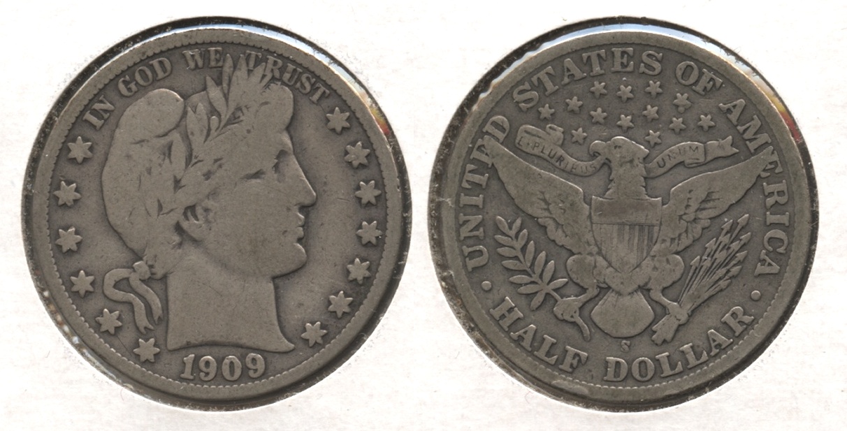 1909-S Barber Half Dollar VG-8 #e