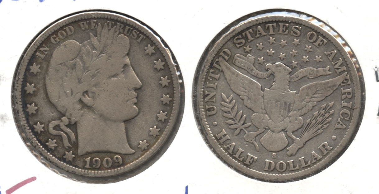 1909-S Barber Half Dollar VG-8 #j